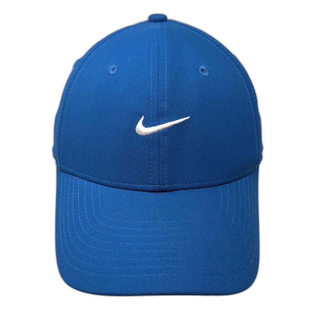 Nike Snapback Blue M Hat Dri-Fit Polyester Curved Brim Gray Undervisor Swoosh